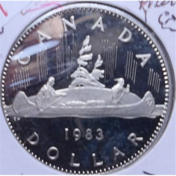 1983 PROOF CAMEO CANADA VOYAGER DOLLAR (MISSING)