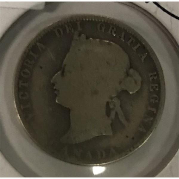 1874 CANADA VICTORIAN SILVER QUARTER