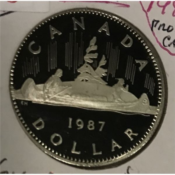 1987 PROOF CAMEO CANADA VOYAGER DOLLAR