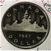 Image 1 : 1987 PROOF CAMEO CANADA VOYAGER DOLLAR