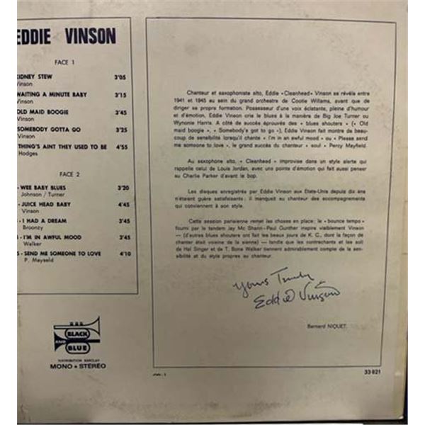 Eddie Vinson signed album