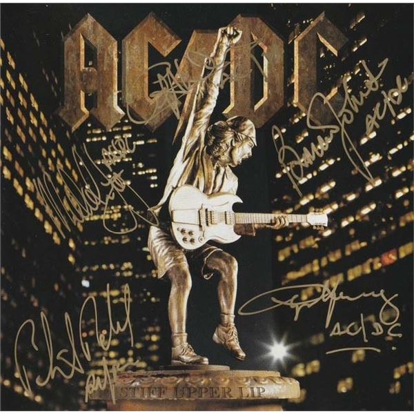 AC/DC Stiff Upper Lip band signed CD