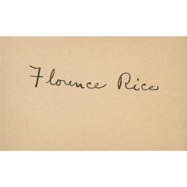 Miracles For Sale Florence Rice original signature