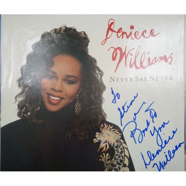 Deniece Williams Never Say Never signed 45 sleeve
