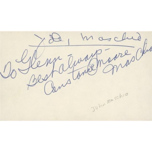 Constance Moore and John Maschio signed note