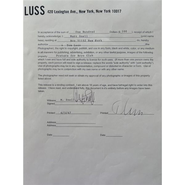 NY Jets Matt Snell signed Tom Luss contract