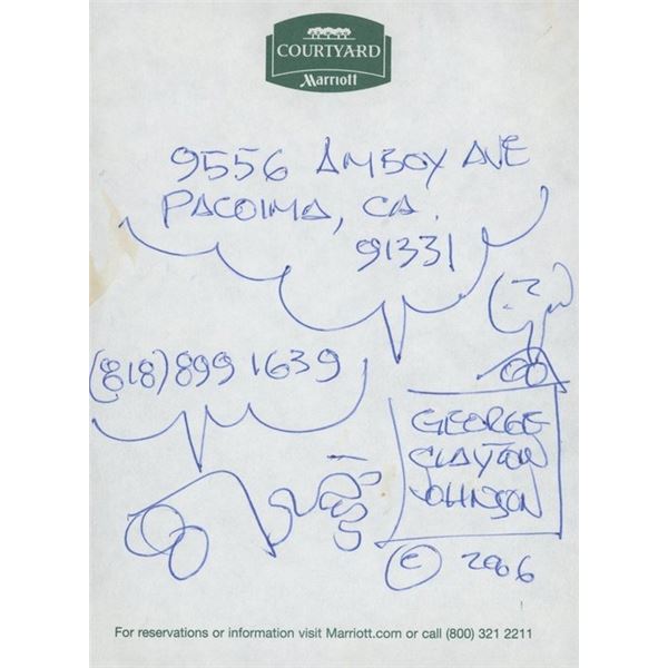 Logans Run George Clayton Johnson signed note