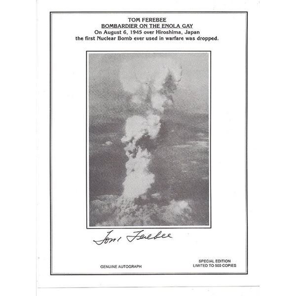 Enola Gay lead Bombardier Tom Ferebee Signed Book