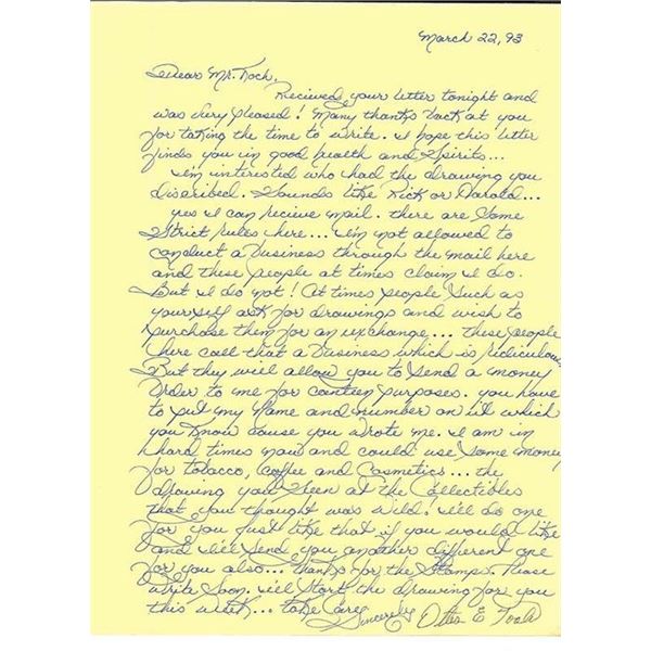 Serial Killer Ottis Toole Signed Envelope