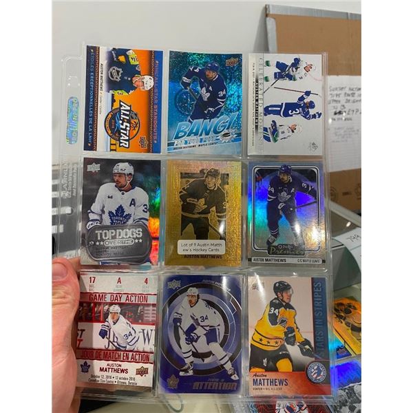 9 COLLECTIBLE AUSTIN MATTHEWS HOCKEY CARDS