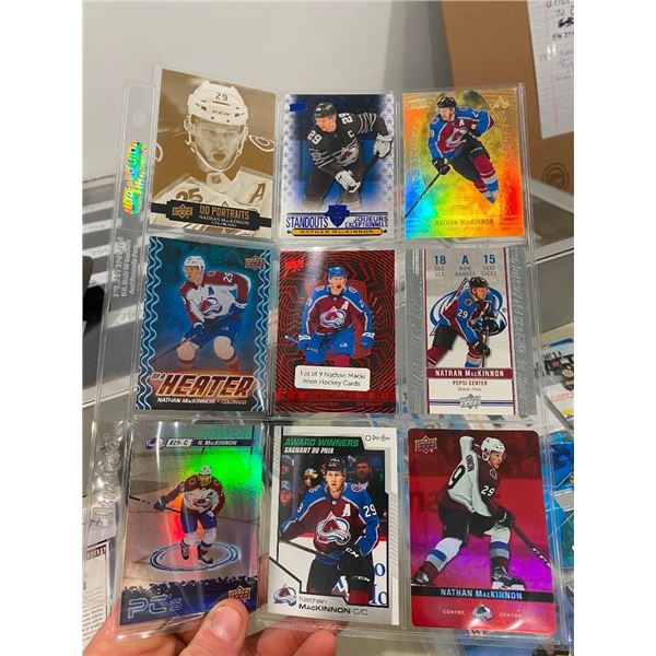 9 COLLECTIBLE NATHAN MACKINNON HOCKEY CARDS