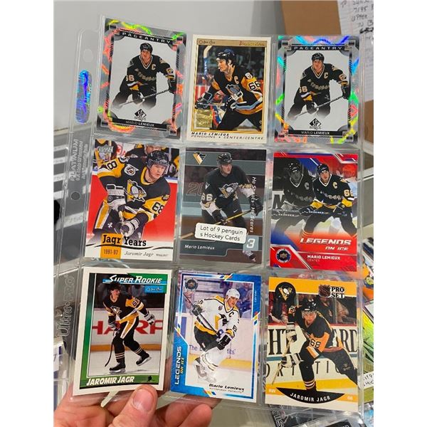 9 COLLECTIBLE PITTSBURG PENGUINS HOCKEY CARDS