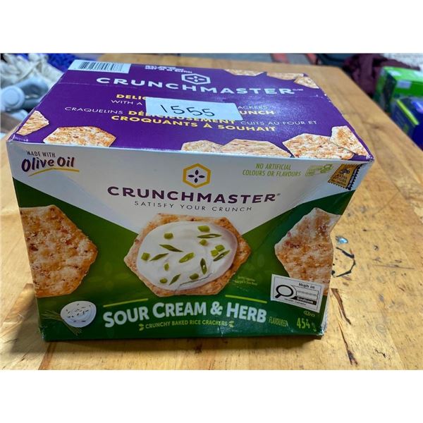 BOX OF SOUR CREAM AND HERB CRUNCHMASTER CRACKERS