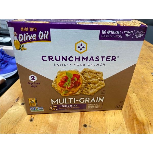 BOX OF MULTI-GRAIN CRUNCHMASTER CRACKERS