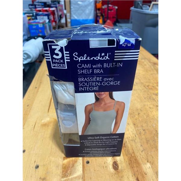 3 PACK OF WOMENS SIZE L CAMI WITH BUILT-IN BRA