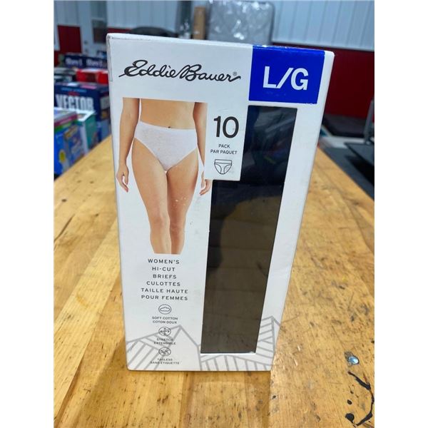 10 PACK OF WOMENS SIZE L HIGH-CUT BRIEFS