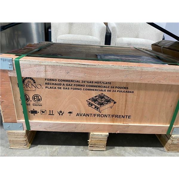 FORNO COMMERCIAL 24IN PROPANE OR NATURAL GAS 4-BURNER HOT PLATE - MODEL # SEEN IN PIC