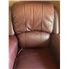 Image 3 : Brown Leather Recliner Armchair with Brass Nailhead Trim
