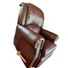 Image 2 : Dark Brown Leather Recliner Chair with Nailhead Trim, 34" Wide x 40" High