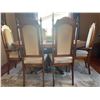Image 2 : Wood Dining Table With Adjustable Size 67" x 43" and Six Upholstered Chairs