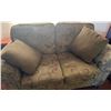 Image 2 : Patterned Upholstered Loveseat with Rolled Arms and Cushions, 63" x 33"