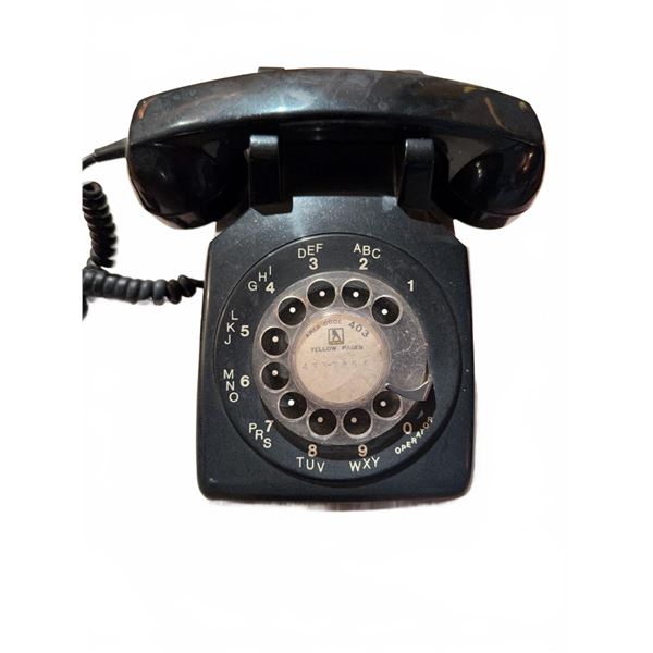 Bell System Western Electric Black Rotary Dial Desk Telephone