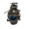 Image 1 : CNR Cast Iron Railroad Lantern with Red and Blue Glass Lenses and Chain
