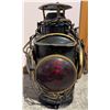 Image 2 : CNR Cast Iron Railroad Lantern with Red and Blue Glass Lenses and Chain