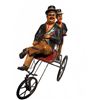 Image 1 : Cast Iron and Metal Two-Man Bicycle Figurine with Removable Figures
