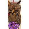 Image 2 : Stuffed Fabric Scarecrow and Wicker Owl Light with Artificial Flowers