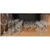 Image 1 : Etched and Clear Crystal Stemware Set, 19 Pieces