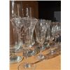 Image 5 : Etched and Clear Crystal Stemware Set, 19 Pieces