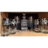 Image 2 : Crystal Decanter With Stopper, 2 Crystal Wine Glasses, 4 Silver Rimmed Highball Glasses