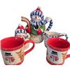 Image 1 : Temp-tations Winter Whimsy Snowman Ceramic Cocoa Set with 14 oz Mugs (5 Pieces)