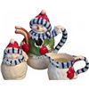Image 2 : Temp-tations Winter Whimsy Snowman Ceramic Cocoa Set with 14 oz Mugs (5 Pieces)