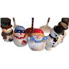Image 2 : 3 Holiday Wine Glasses and 4 Snowman Salt and Pepper Shakers