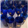 Image 5 : 12 Cobalt Blue Glasses with Celestial Sun, Moon and Stars Design
