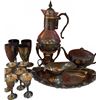 Image 1 : Victorian 512 Silver Plated Tableware Set: Carafe, Goblets, Teapot, Tray, Gravy Boat