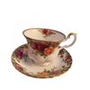 Image 3 : Royal Albert Old Country Roses Teacup and Saucer Set with Creamer, Five Pieces