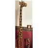 Image 3 : Hand-Carved Painted Wood Giraffe Sculptures on Round Bases