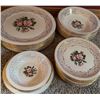 Image 1 : Floral Dinnerware Set with Gold Trim, Includes Plates and Bowls, Rose Pattern