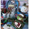 Image 3 : Christmas Decor and Tableware Including Figurines, Mugs, Plates, and Trays