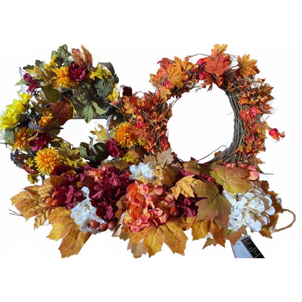 Artificial Autumn Wreaths And Floral Leaf Arrangements