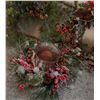 Image 3 : Holiday Wreaths and Candle Ring Set with Pinecones, Red Berries, Faux Greenery