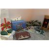 Image 1 : Christmas Decor Lot: Danson Very Merry Snowman Candelabra, Trees, Ornaments
