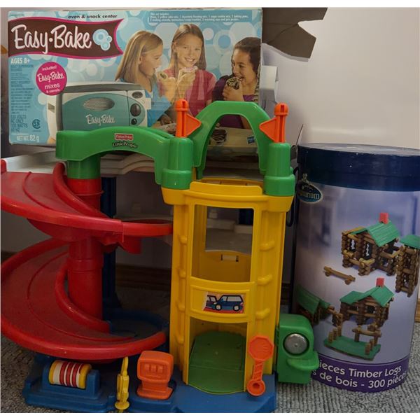 Easy-Bake Oven, Fisher-Price Little People Garage, Timber Log Set Bundle