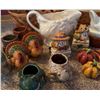 Image 2 : Thanksgiving and Fall Decor Lot: Owl Plate, Ceramic Animals, Turkey Basket, Salt Shakers