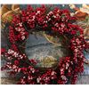 Image 2 : Holiday Wreath with Artificial Red Berries and White Accents