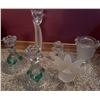 Image 1 : Glass Candle Holders and Decorative Glass Pieces, 6 Pieces