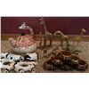 Image 1 : Animal Theme Lot: Giraffe Teapot, Brass Figurines, Cow Mugs, Napkin Rings